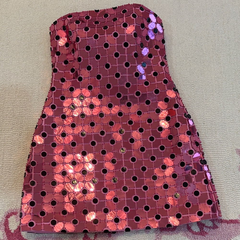 Retrofete Pink Sequin Mini Dress
